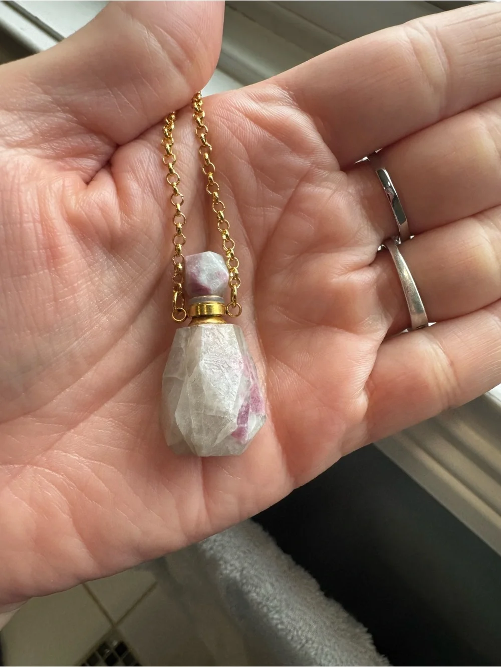 Plated Gold Pink Tourmaline Necklace